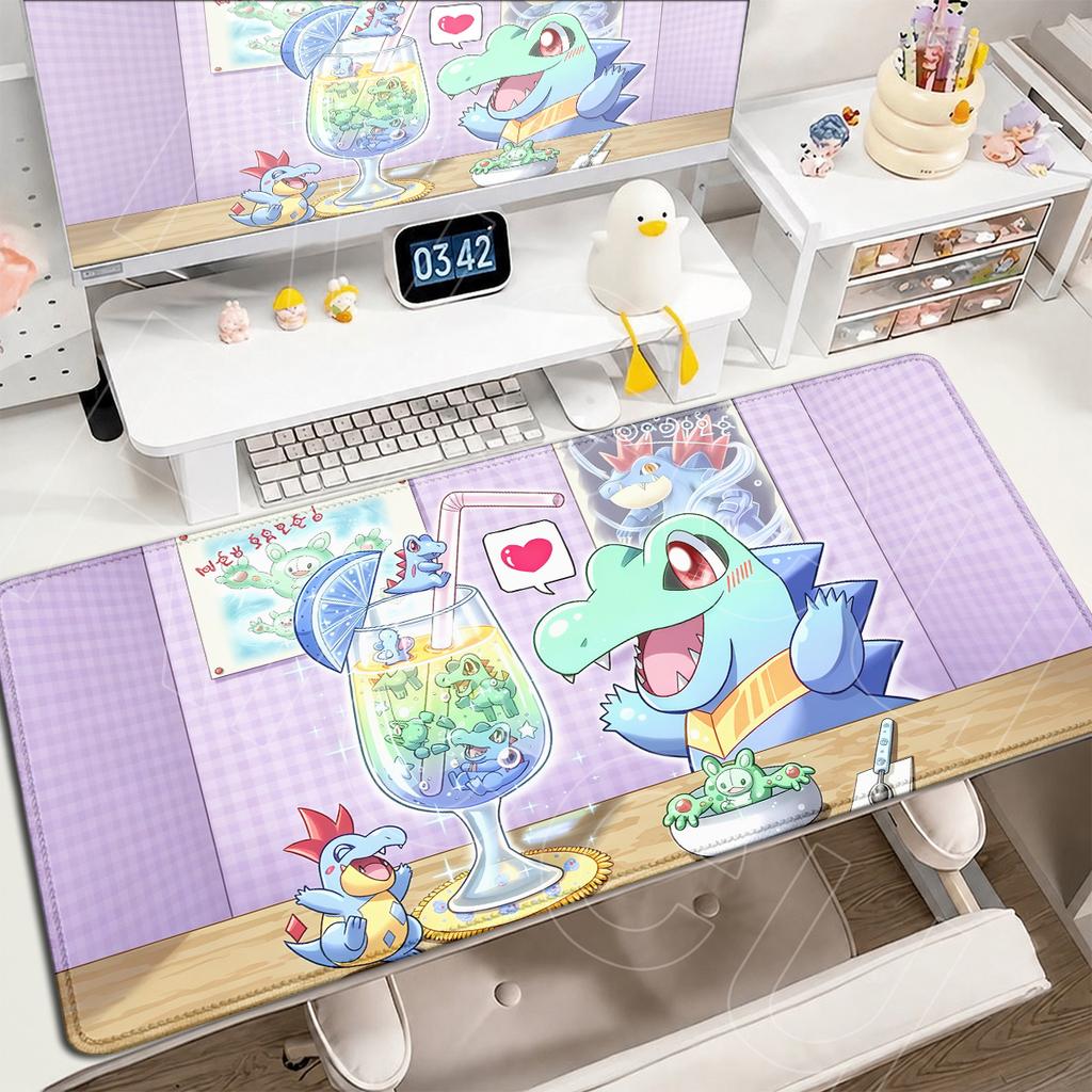 Laptop E-sport Gamer Desktop Decoration Mat HD Printing Anime Pokemon Feraligatr Mouse Pad XXL Washable Computer Keyboard Carpet