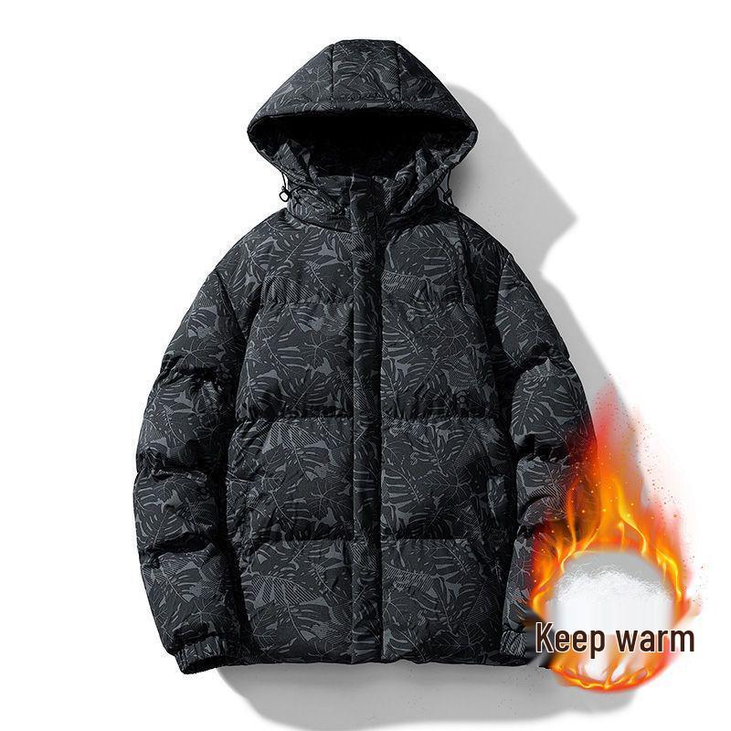 

Unisex Winter Fleece-Lined Hooded Down Cotton Jacket - Plus Size, Warm, Sporty & Trendy M 45-55 kg