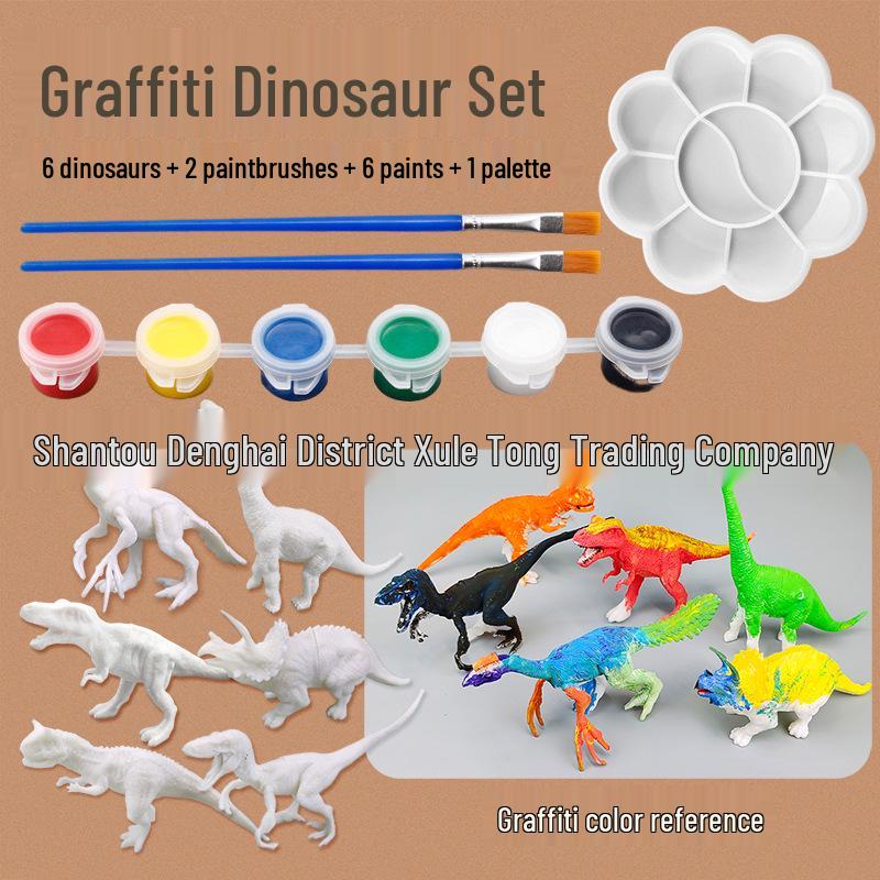 DIY Dinosaurier-Modell Malset für Kinder - Kreatives Graffiti-Spielzeug für Jungen und Mädchen