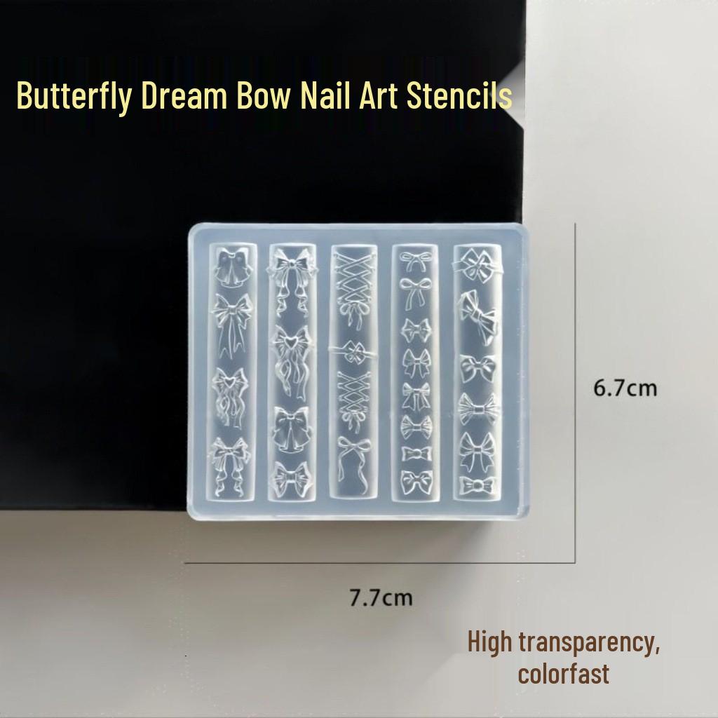High Transparency Butterfly Bow Nail Art Silicone Mold - Wearable Nail Accessory Tool