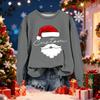 Women's Fashionable Casual Long-Sleeved Christmas Letter Print Crew-Neck Sweatshirt