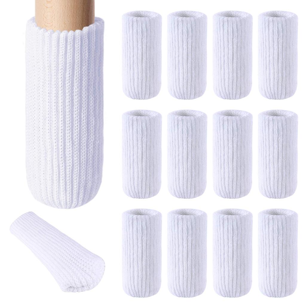 Furniture Leg Socks - Coffee Knitted Furniture Socks, Double Thickness Chair Leg Floor Protectors, High Elastic Chair Leg Covers Furniture Caps Set