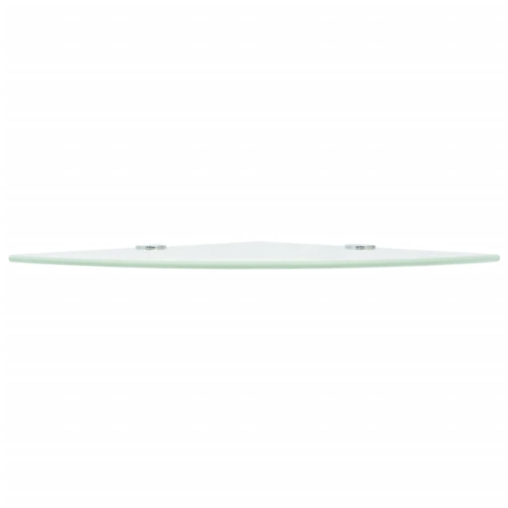White Corner Shelf with Chrome Finished Brackets Glass 25 x 25 cm