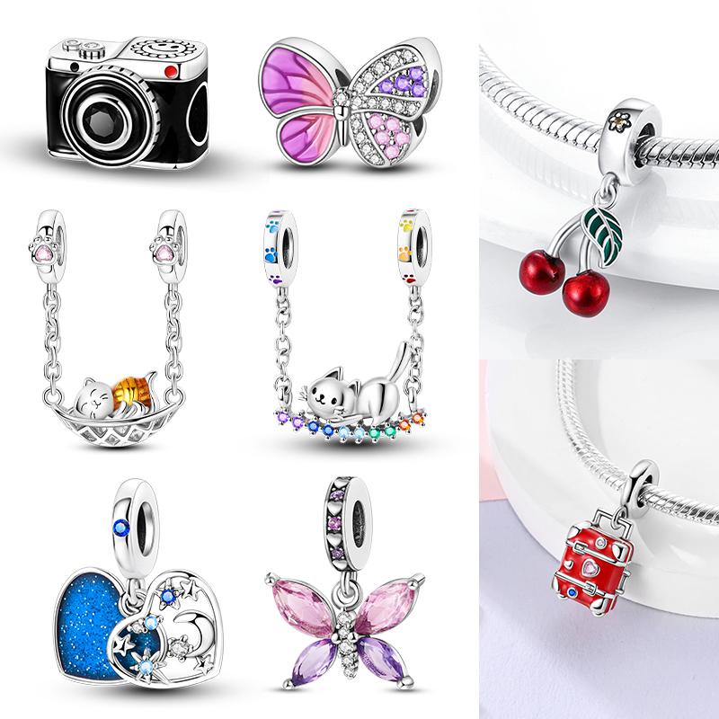 Charms Copper Original Pendants Beads Perfume Plane Fit Bracelet Making Woman Jewelry