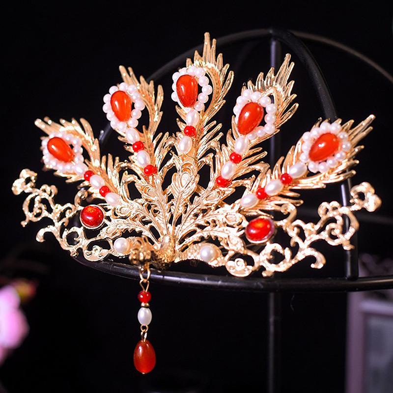Antique Hair Crown Hair Ornaments Ancient Costume Headdress Chinese Hanfu Hair Accessories Hairstyle Design Tool
