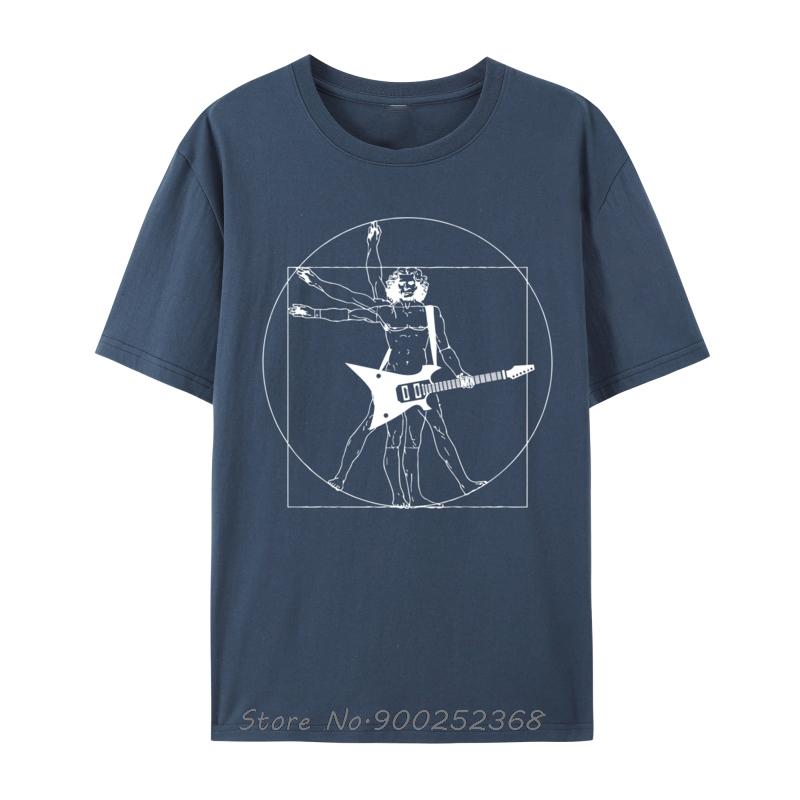 Vitruvianischer Gitarrenspieler Leonardo Da Vinci Vitruvianisches T-Shirt Übergroßes Fitness-T-Shirt Herren Baumwoll-T-Shirts Oberteile Mode-T-Shirt