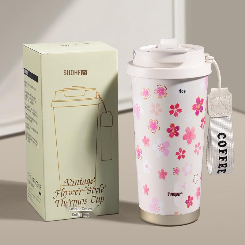 Lily of the Valley High-End Insulated Coffee Travel Mug