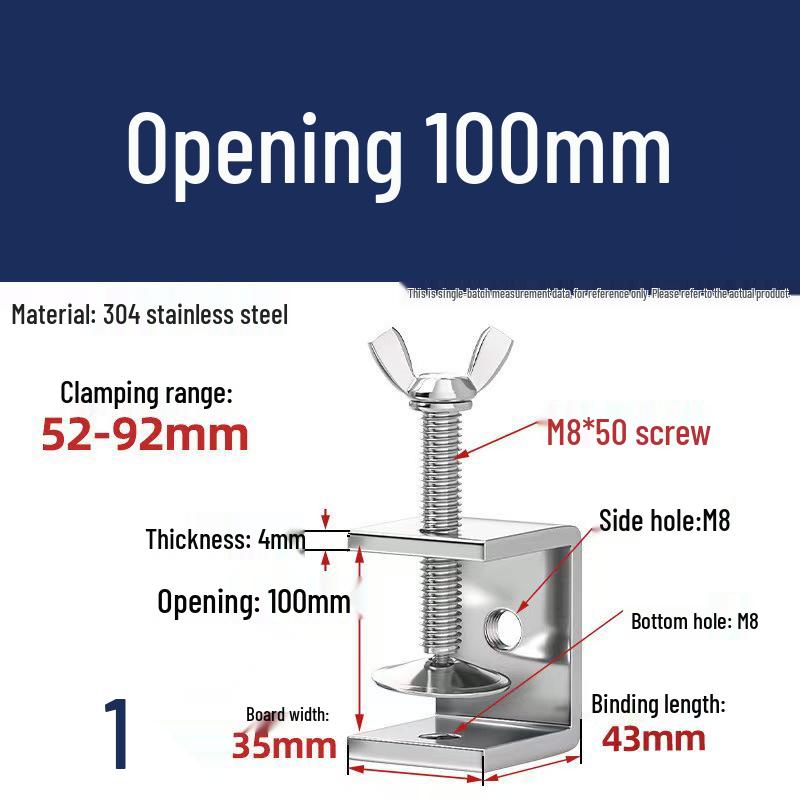 304 Stainless Steel Hand-Tightened U-Type/C-Type Pipe Clamp Fixture