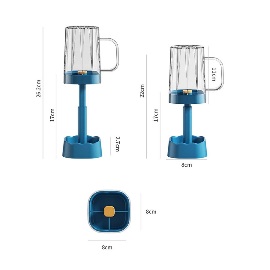 Covered Rinse Cup Multifunctional Toothbrush Holder with Cup Cover Handle for Home Travel