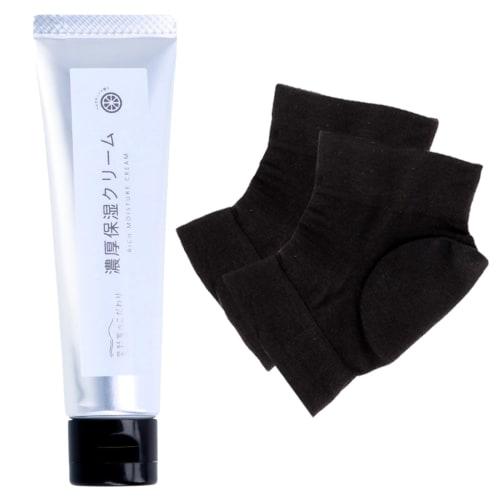 

Hoshinoya Heel Care Socks and Heel Cream 30g Set for Cracked Heels, Calluses, and Foot Care Moisturizing Cream