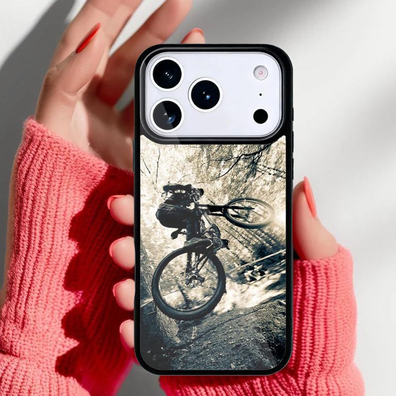 Sport Mountain Bike Cycling Art Phone Case for iPhone 17 Air 16e 15 14 13 Pro Max Back Cover for 12 11 Pro Coque