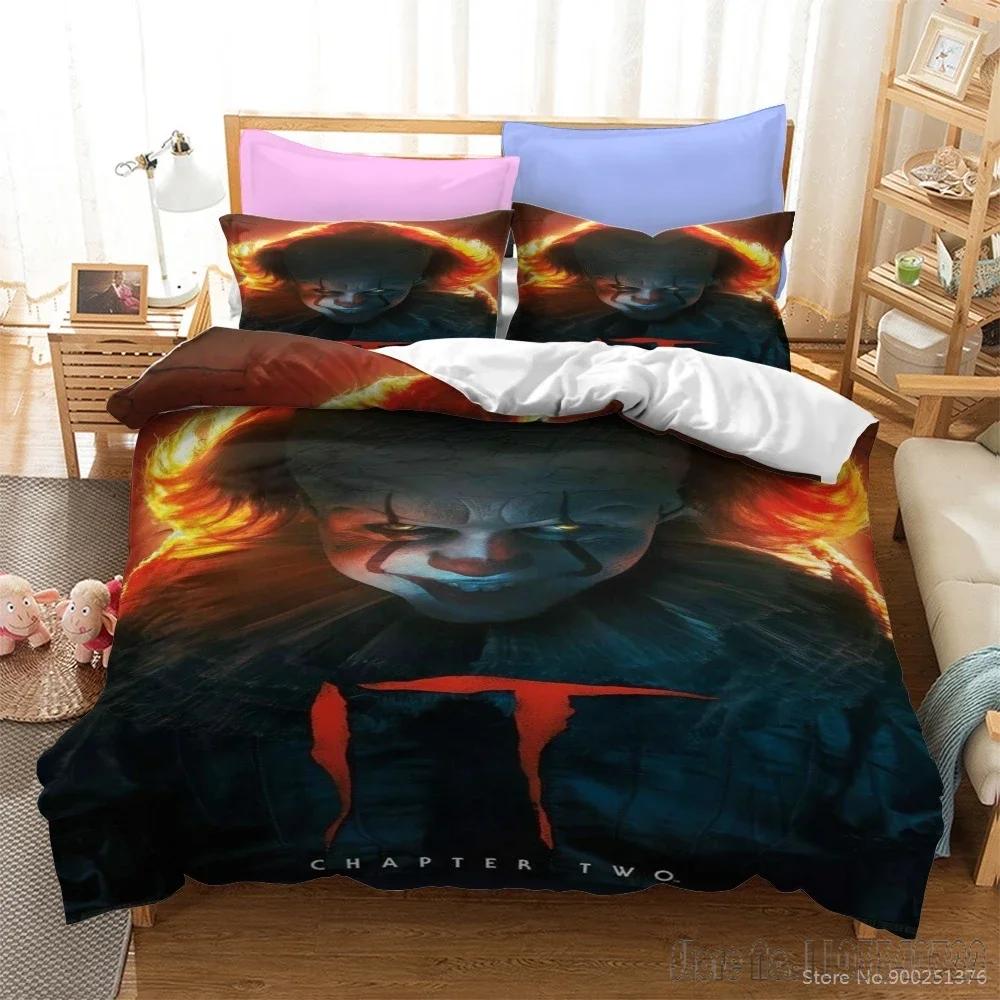 Stephen King's It Twin Full Queen King Duvet Cover Set HD Comforter Cover Bedclothes for Kids Bedding Sets Bedroom Decor