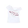 Letter Printed Short-sleeved T-shirt for Women's Summer New Design Slim Short Off-shoulder Top
