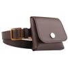 CHROME CRANE Leather with Square BLT049 Women's Belt/Waist Bag/Pouch Buckle, Cute, (05.Coffee)