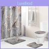 Grey Fashionable Golden Marble Patterned Bathroom Shower Curtain Waterproof