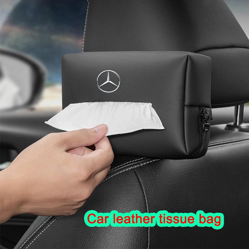 kdtn3 Car tissue bag,with fixed belt,car practical paperbag,interior supplies,car accessories,for mercedes-benz CLA CES CLS SLK GLK