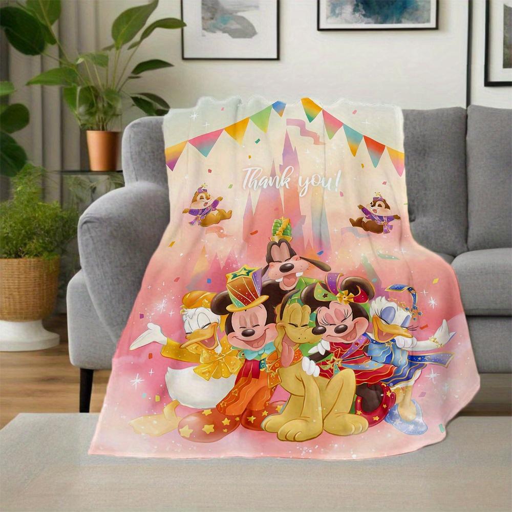 1pc, Happy Mickey & Minnie Blanket Soft Throw for Room Decor, Perfect Gift for Family and Friend, Living Room, Travel, Camping