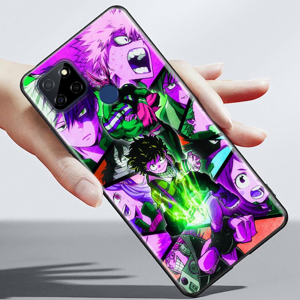 Husa de telefon My Hero Academia Anime pentru OPPO Realme 5 6 7 7i 8 8i 9 9i V25 F9 F17 F19 5G 4G Pro Narzo Speed, funda neagră moale