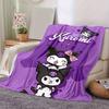 1pc, Sanrio Kuromi Home Decor: Cozy Flannel Blanket for Bedroom, Living Room & Travel, Perfect Gift! Ideal Sofa Throw, Outdoor Blanket, Car Cover, Bea
