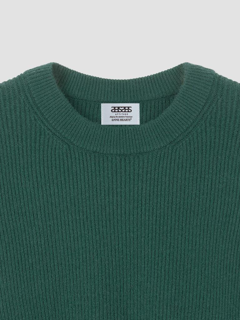 Aenhacheu Bottom Logo Solid Knit Dark Green