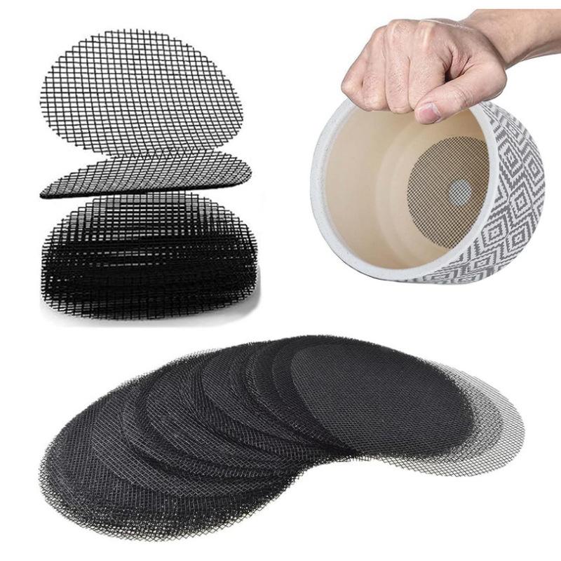 200 Piece Pot Mat Round Hole To Prevent Soil Loss Plant Drainage Screen Gasket Gardening Supplies Breathable and Insect Proof Plastic for Flower Pots