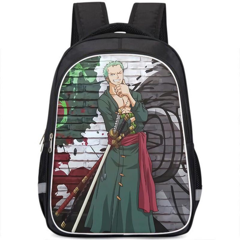 One Piece Luffy Backpack For Kids School Bag Durable Nylon Cartoon Design