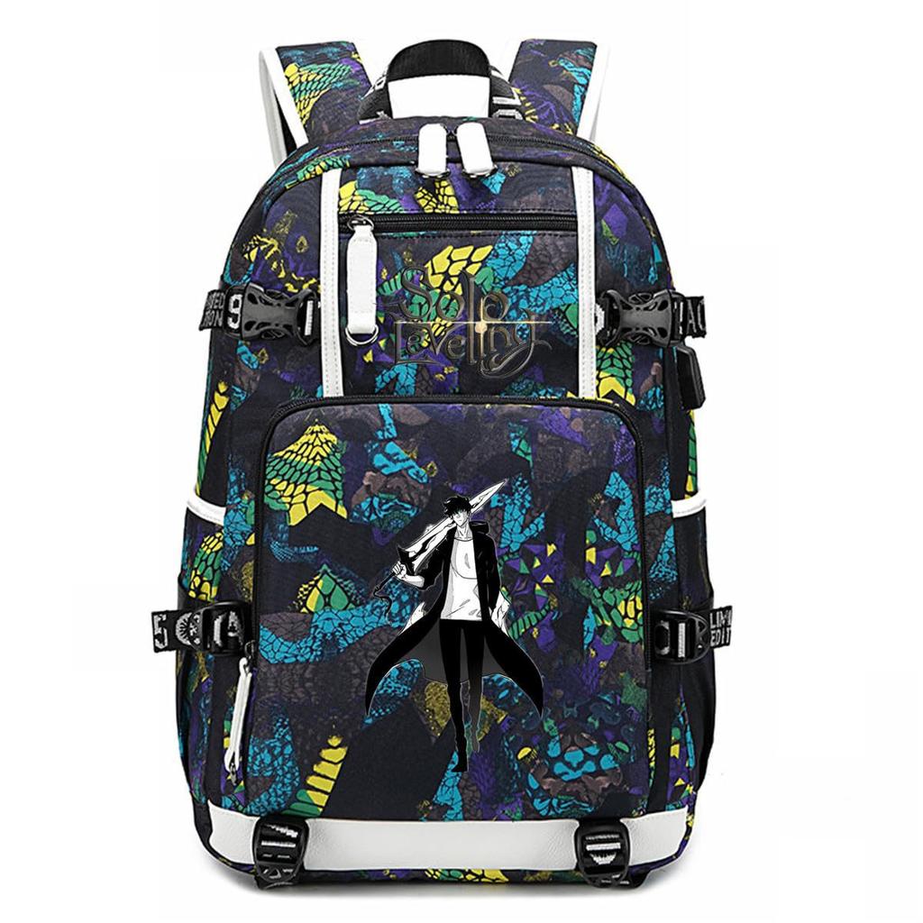 I Alone Upgraded The Animation Periphery Outdoor Travel Bag Large Capacity Multi-Function With Usb Backpack
