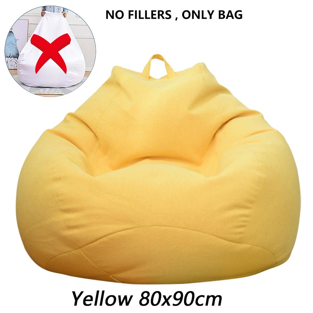 1/2Pcs Lazy Sofa Cover Solid Chair Covers Without Filler Large Bean Bag Cover Adults Couch Living Room Bedroom Tatami Lounger