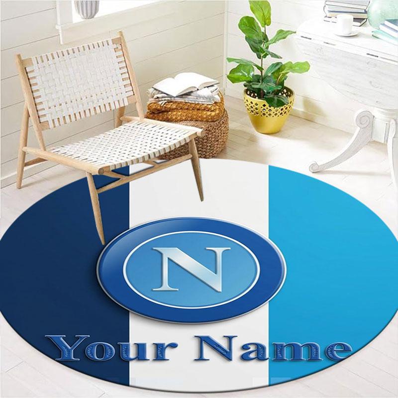 SSC Napoli Custom Name Round Area Rug,Carpet Rug for Living Room Bedroom Sofa Playroom Decor,Non-slip Floor Mat