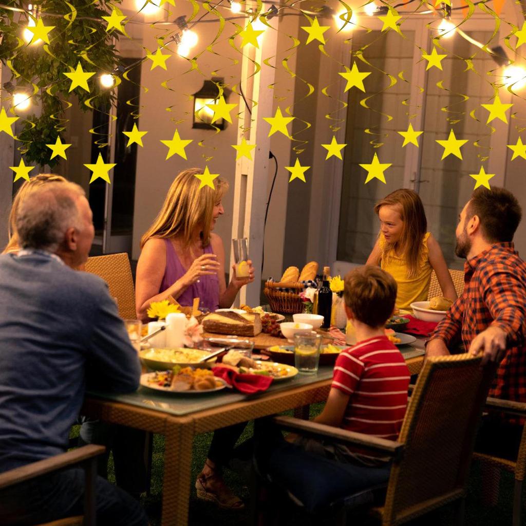 Pachet de 30 de decorațiuni spirale suspendate stea pentru nunți și petreceri pentru bebeluși Ideal pentru organizatori de petreceri și pasionați de bricolaj