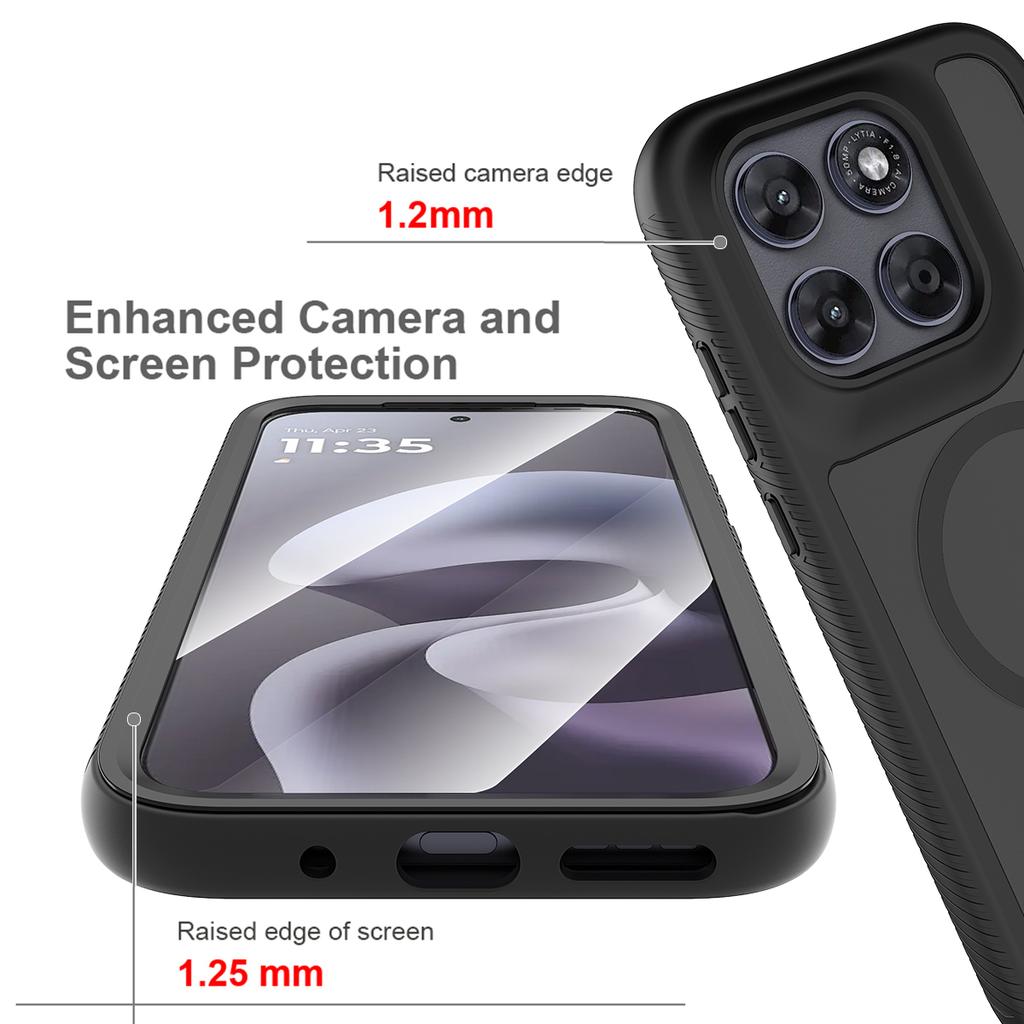 PET Screen Protector Skin Feel Magnetic Phone Case For Motorola Moto G67 G77 TPU Frame Translucent Frosted Acrylic Cover Fundas