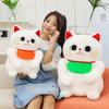Bib Lucky Cat Plush Toy Cat Doll Throw Pillow
