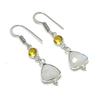 Natural Moonstone, Citrine Gemstone 925 Sterling Silver Earring 1.69" AE-11690