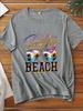 Women's Large Size Printed Round Neck Short Sleeve T-shirt 1-7XL Comfortable Casual Top In European Style