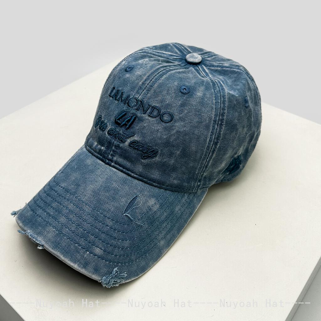 And Women Broken Style Embroidered Letter Prints Baseball Caps Bandhnu Sun Protection Street Style All-Match Distressed Peaked Hats Trendy Ins