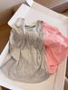 Women's Summer Padded Strappy Camisole Pajama Set - Loose Top & Lapel Pants, Imitation Cotton