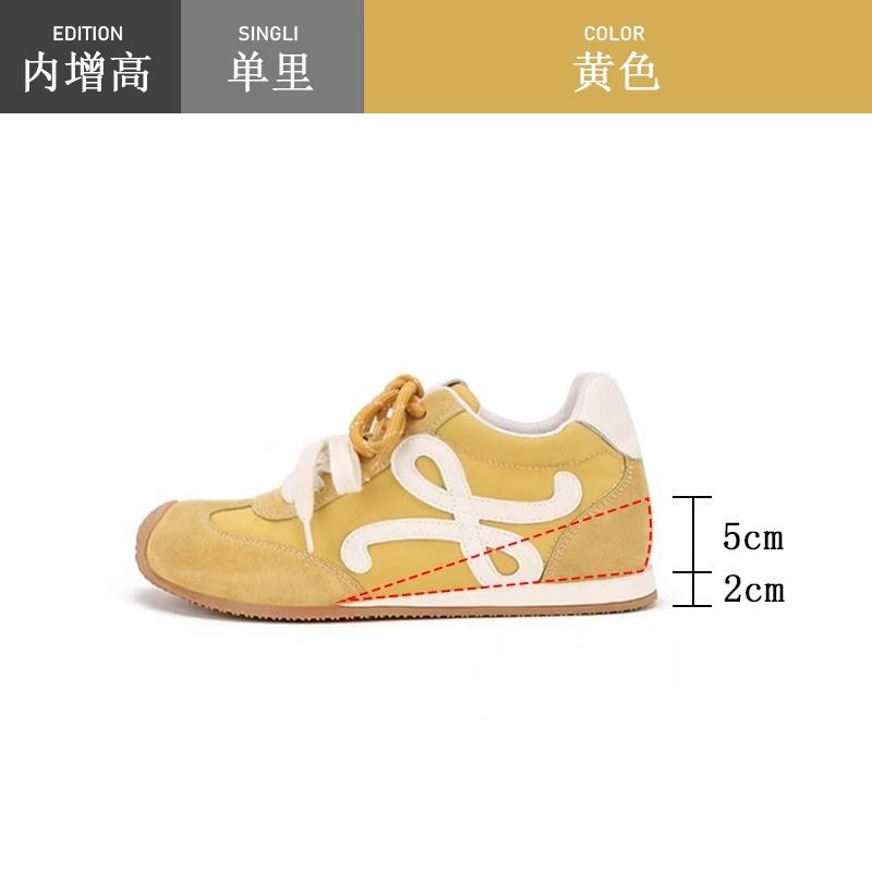 

Su Yinyin s same 7cm inner height-increasing version~ retro small crooked head mandarin duck shoelaces casual shoes German training shoes women s Fo 35 жёлтый