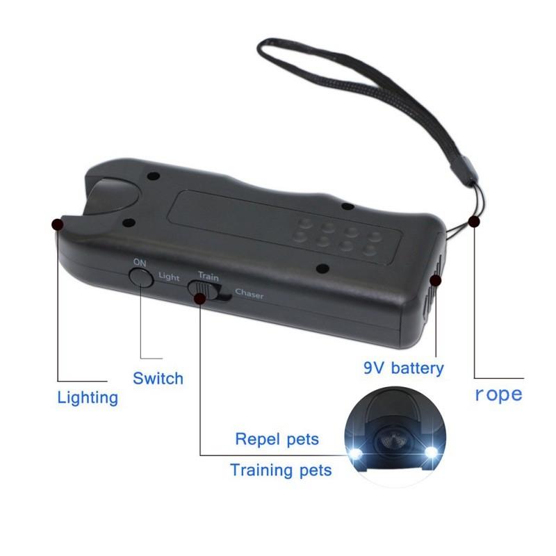 Ultrasonic Anti Barking Device Handheld Bark Control Training Tool with LED Light Dog Barking Deterrent Device for Small Medium Dogs