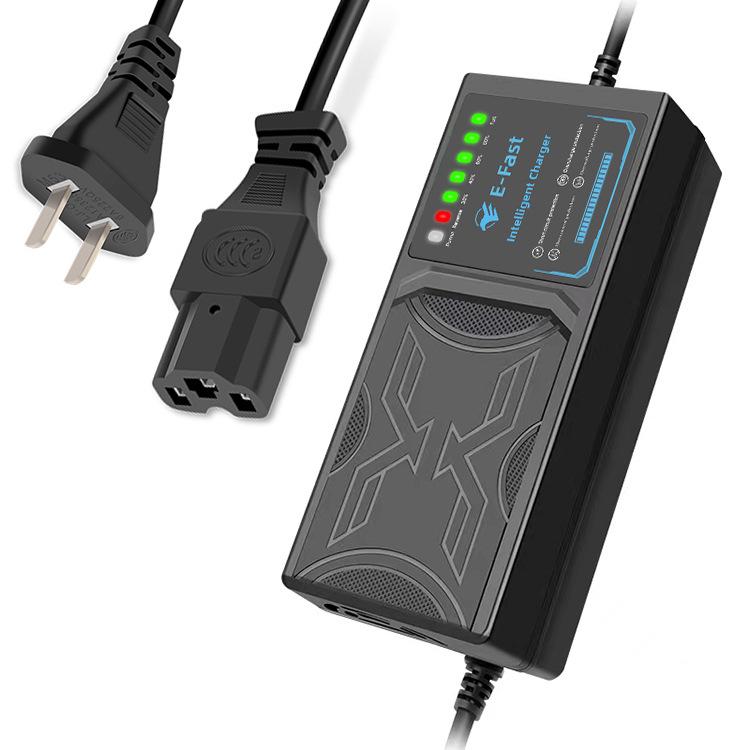 Zhiyunxing 60V 20AH Electric Vehicle Charger with Reverse Polarity Protection & Full Temperature Shutdown for Lithium Batteries.