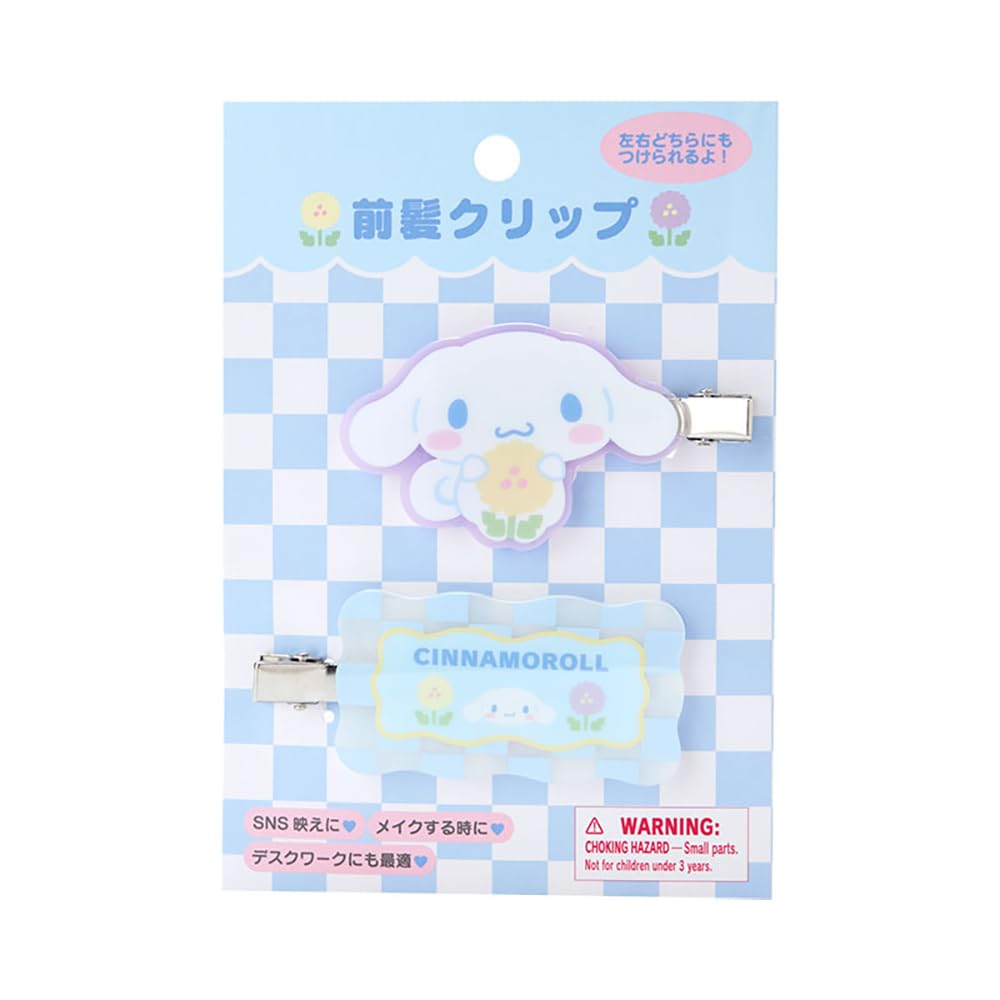 Sanrio Cinnamoroll Bangs Clip Pastel Checkered Hair X X 1 Character SANRIO 122602 Clip, Cinnamon, 5.5 7.7 Cm,