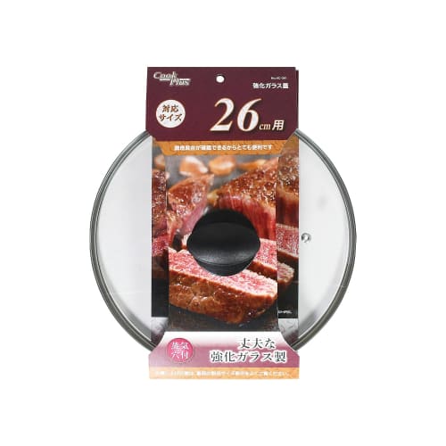 Pearl Metal Glass Lid for 26cm Cook Plus, Fully Strengthened, with Steam Hole, HC-261