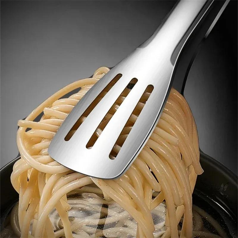 1pc Non Slip Stainless Steel Food Tongs Meat Salad Bread Clip Barbecue Grill Buffet Clamp Cooking Tools Kitchen