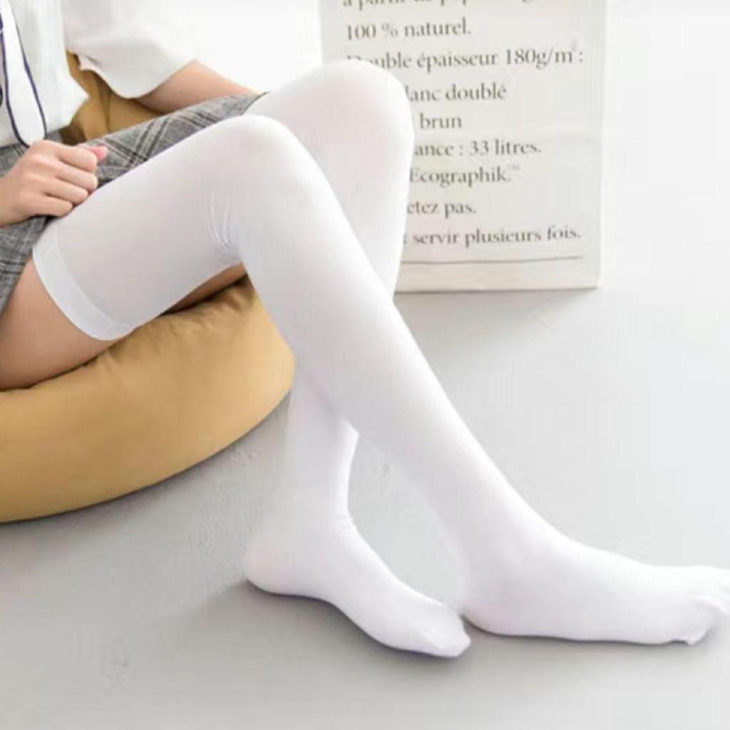 Extra Long Velvet Thigh High Socks for Tall Women, 65CM Over-the-Knee Black Stockings for Layering