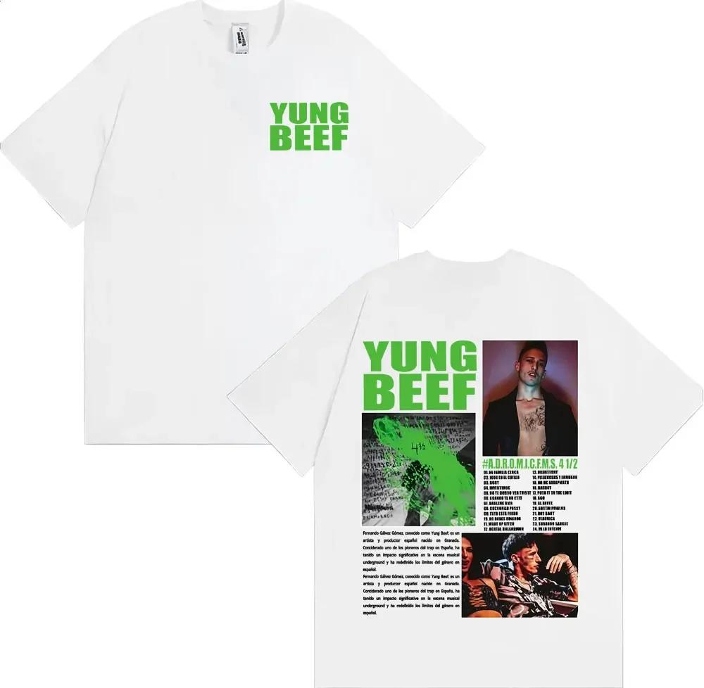 Rapper Yung Beef Album Tour Graphic T Shirt Unisexs Harajuku Vintage High Street Tshirts Cotton Casual Short Sleeve Tshirt Black