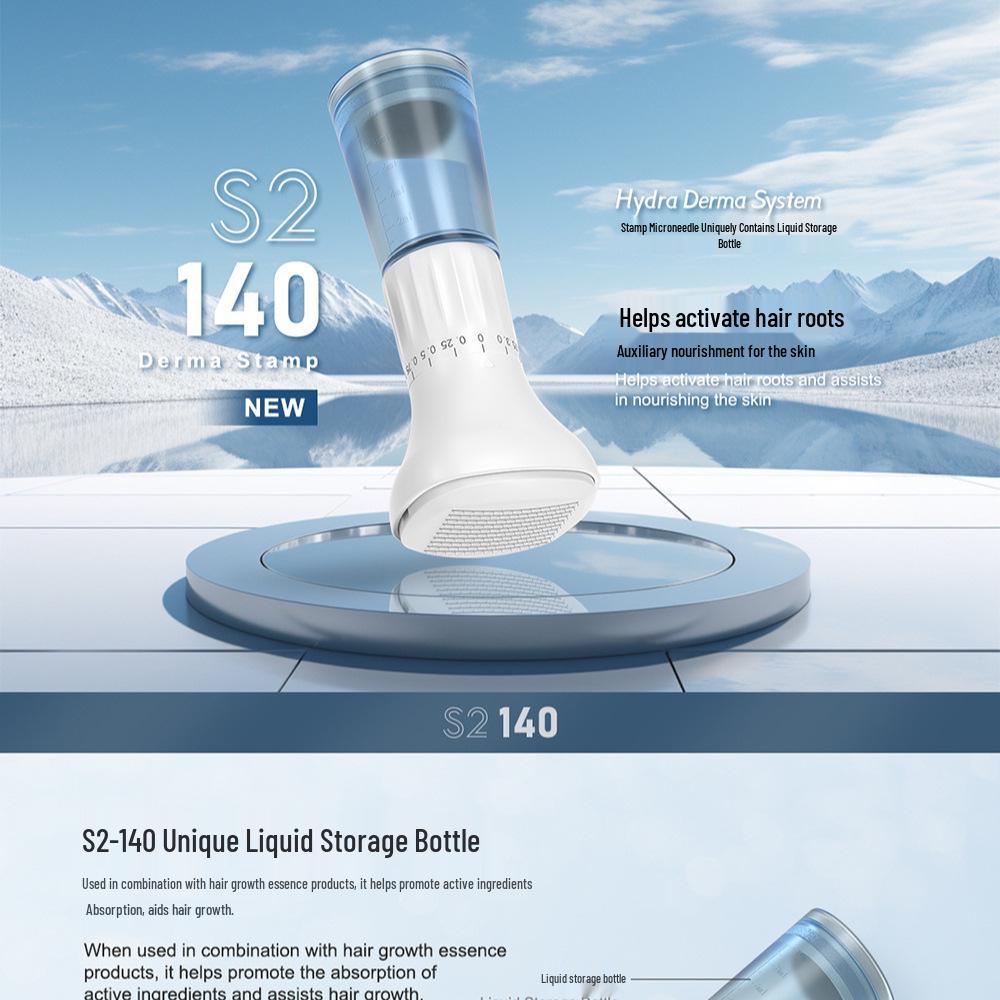 Upgraded S2-140 Adjustable Microneedle Hair Growth Stamp 14.8x6.2x3.3 cm