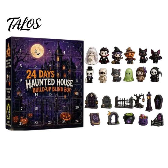 Halloween Party Favors for Children Advent Calendar 2026, 24 Days Countdown with Transparent Acrylic Decor Collectible Mini Figures, Spooky