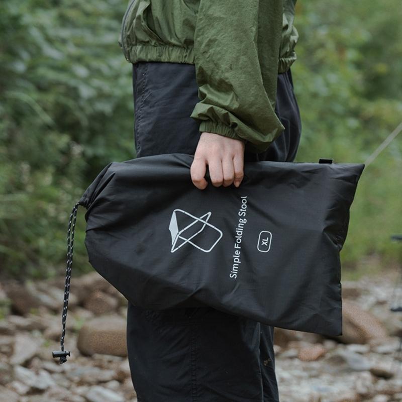 Outdoor Portable Folding Stool, Collapsible Slacker Chair Seat Lightweight Fold Stool with Carry Bag for Fishing Camping