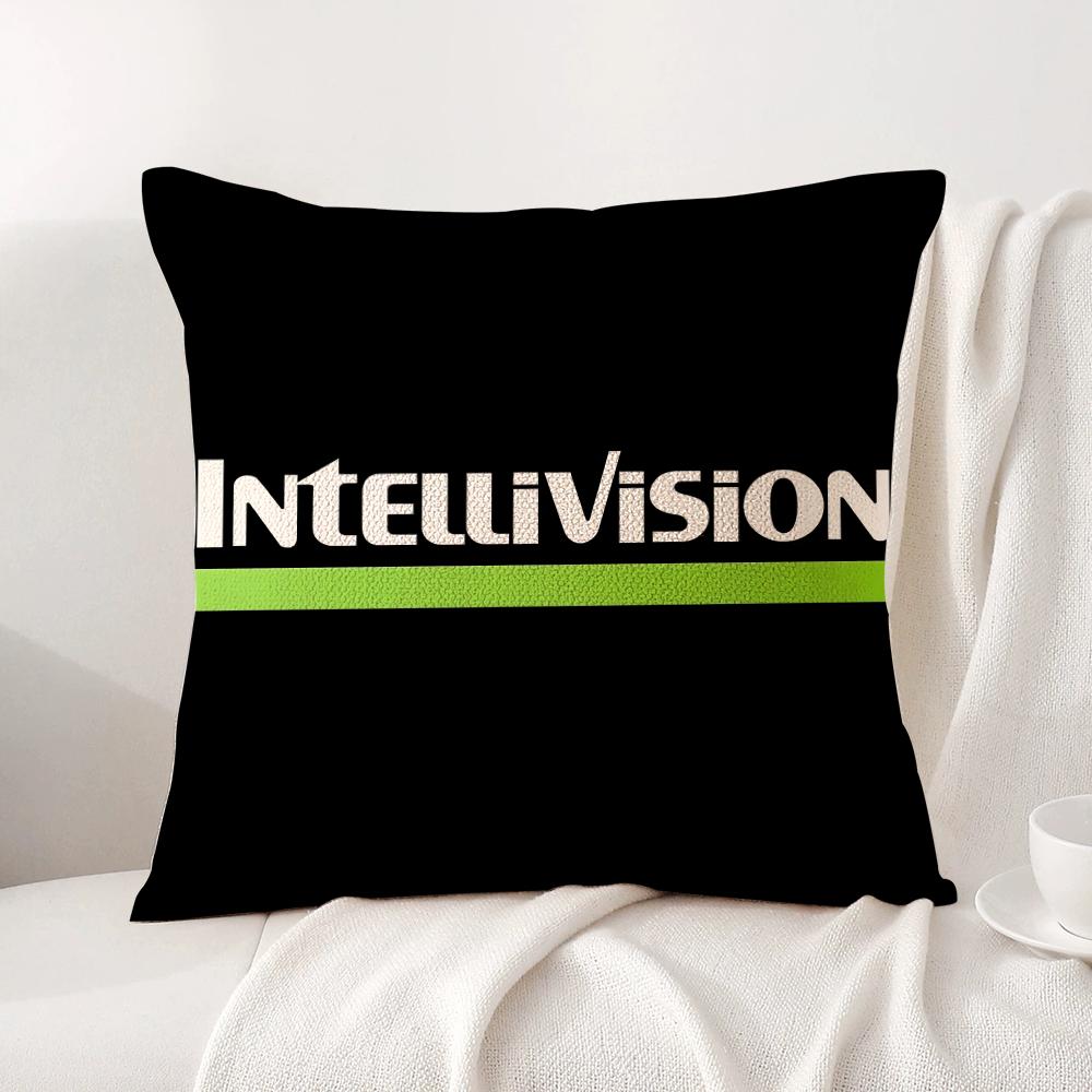 Fashion I-Intellivision Cushion Cover Natural Linen Organic Fabric Double-Sided Printing Sofa Home Decor Gift Pillow Cover