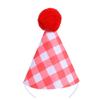 Small Dog Cats Party Hat for Birthday Celebration, Checkered Pet Cap with 10 X 6 Cm Size, Elastic Cord, Costume Headwear for Family Photos