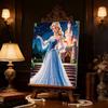 Starry Castle Cinderella New Pearl-Inlaid Frameless Art | Handmade Pearl Craft, Night Castle Staircase Theme, for Romantic Fairy Tale Decor